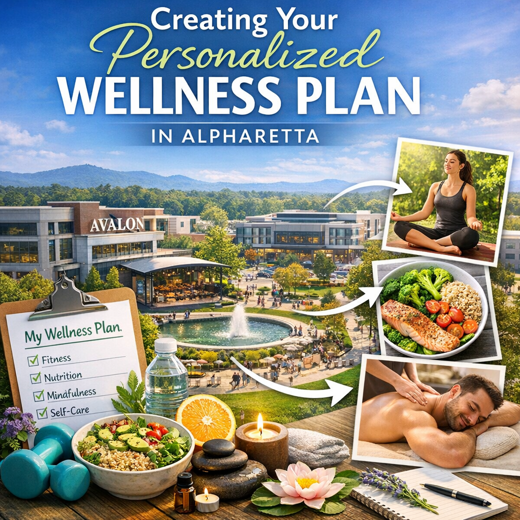 Person discussing a wellness plan with a healthcare provider in Alpharetta, emphasizing fitness and nutrition.