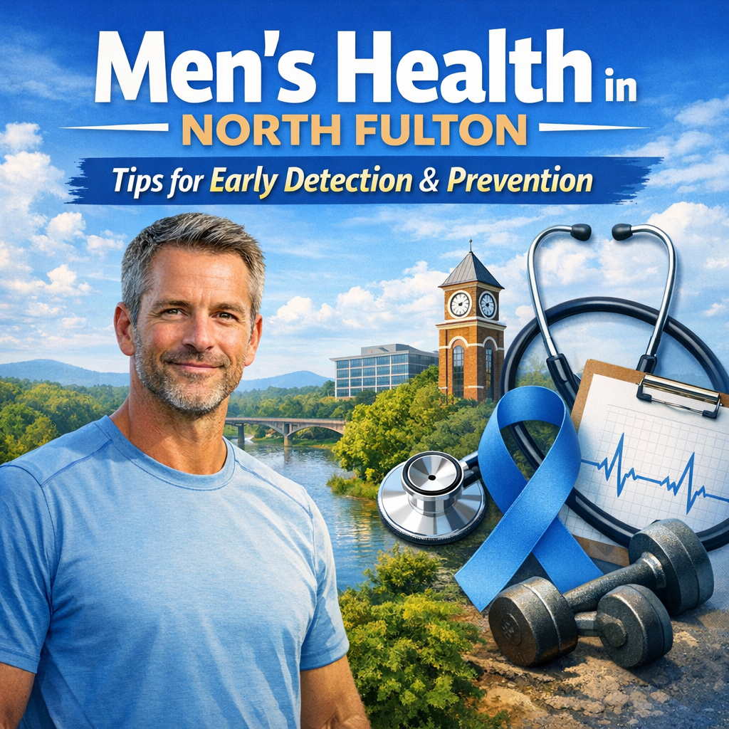 Doctor consulting with male patient, focusing on a digital tablet displaying health information.