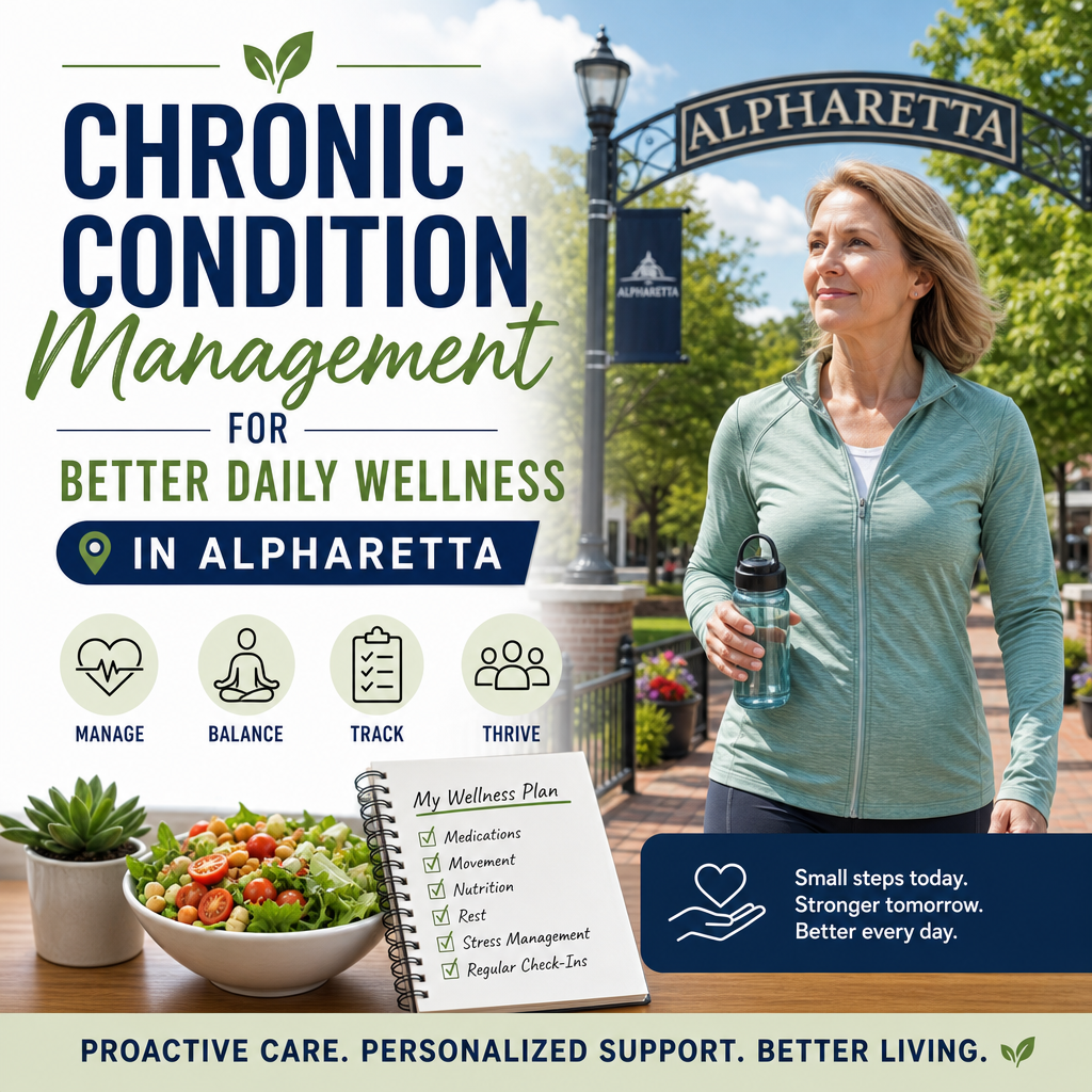 Illustration of Chronic Condition Management for Better Daily Wellness in Alpharetta