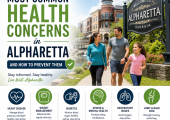 Illustration of Most Common Health Concerns in Alpharetta and How to Prevent Them