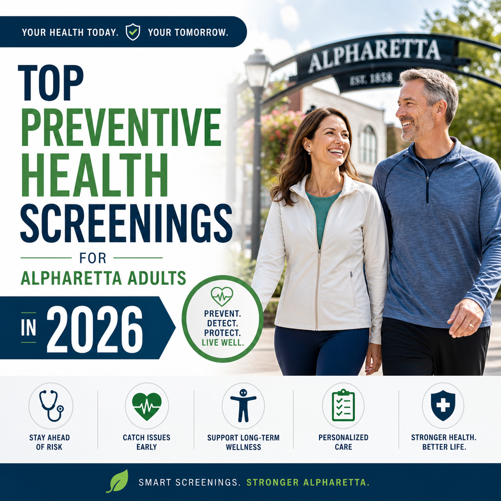 Illustration of Top Preventive Health Screenings for Alpharetta Adults in 2026