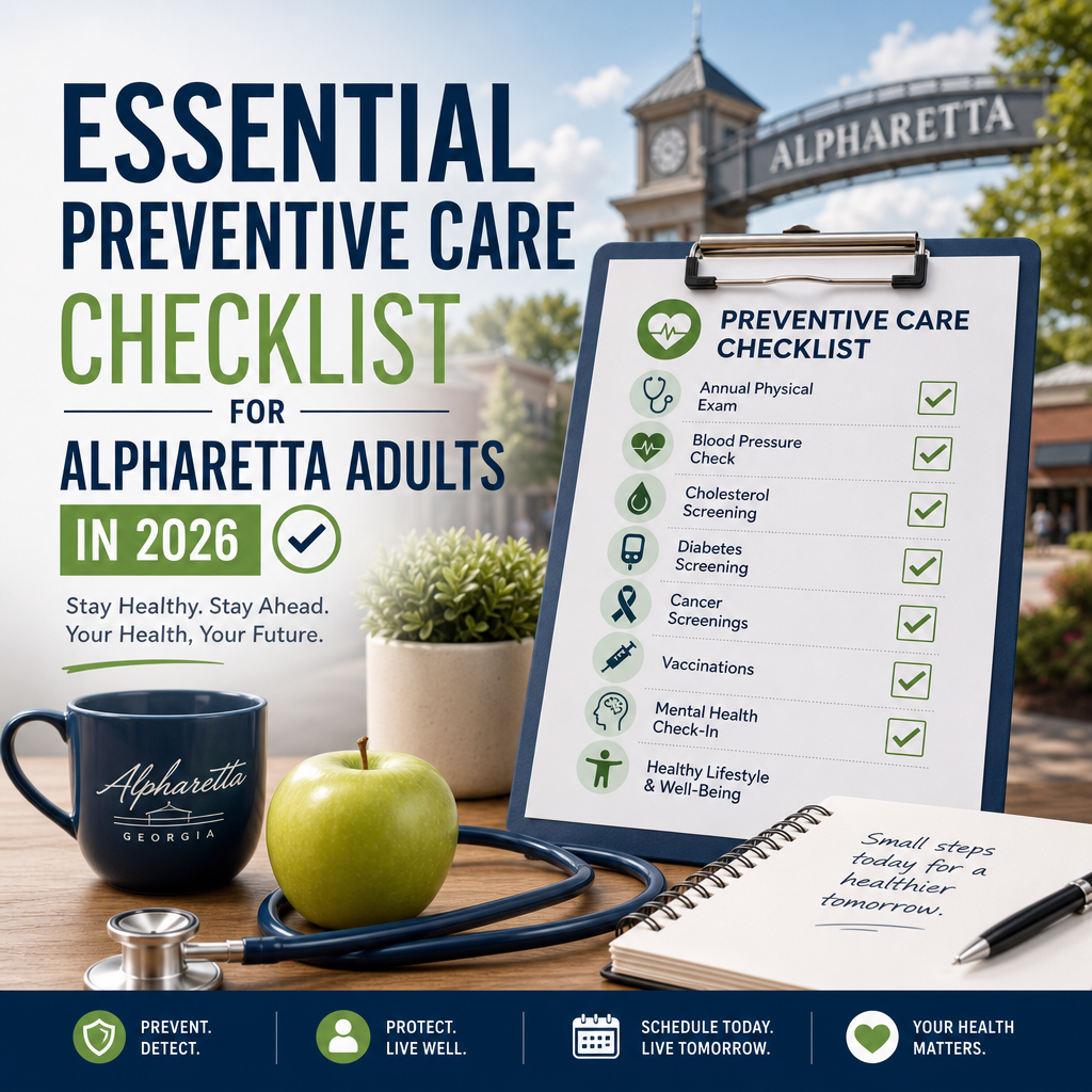 Illustration of Essential Preventive Care Checklist for Alpharetta Adults in 2026