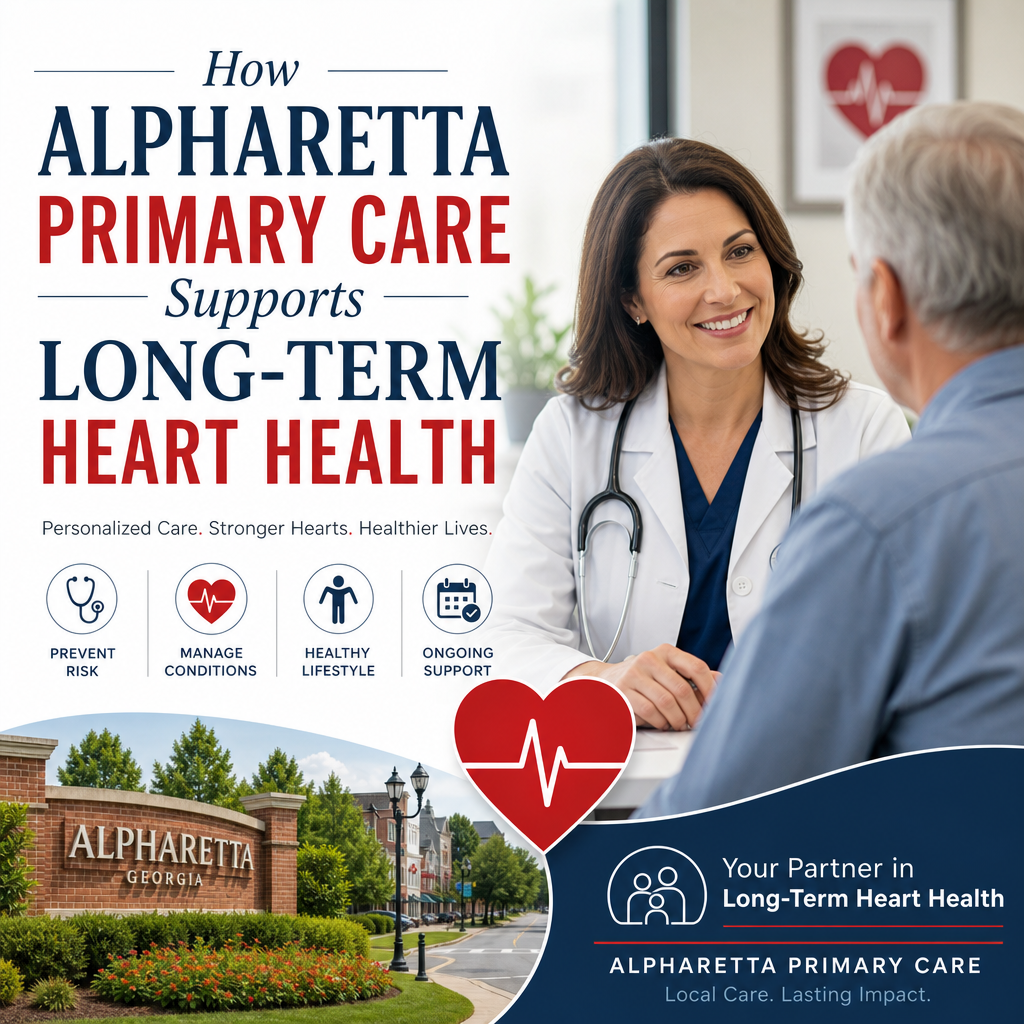 Illustration of How Alpharetta Primary Care Supports Long-Term Heart Health
