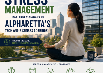 stress management strategies illustration for Stress Management for Professionals in Alpharetta’s Tech and Business Corrido