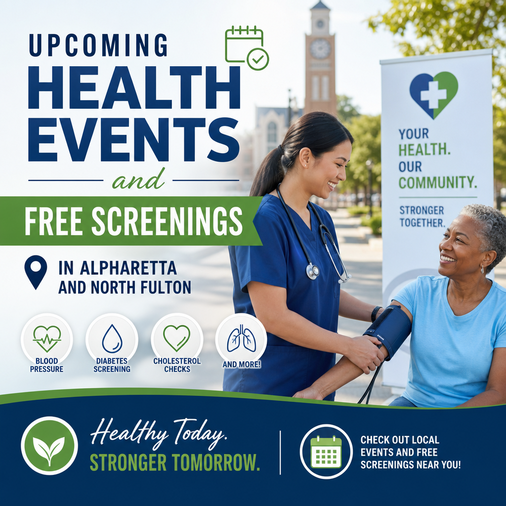 free health screenings illustration for Upcoming Health Events and Free Screenings in Alpharetta and North Fulton